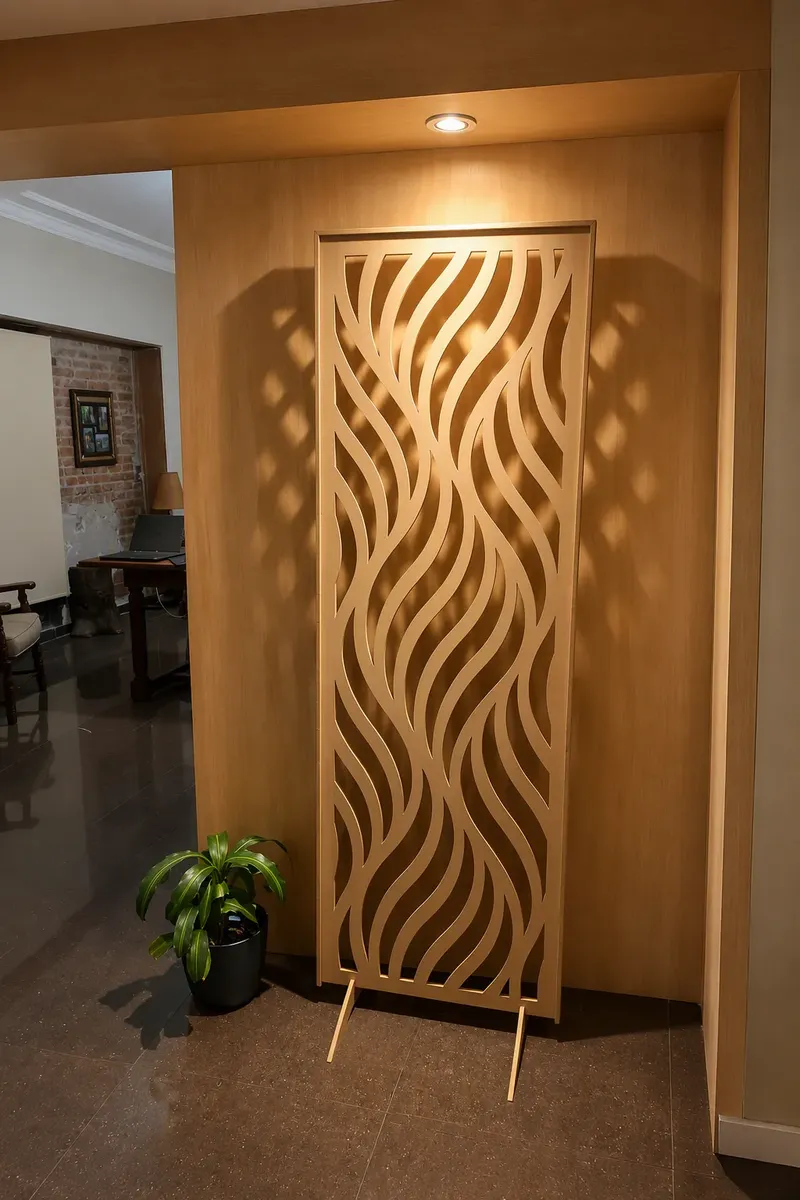 Panel decorativo con ondas organicas